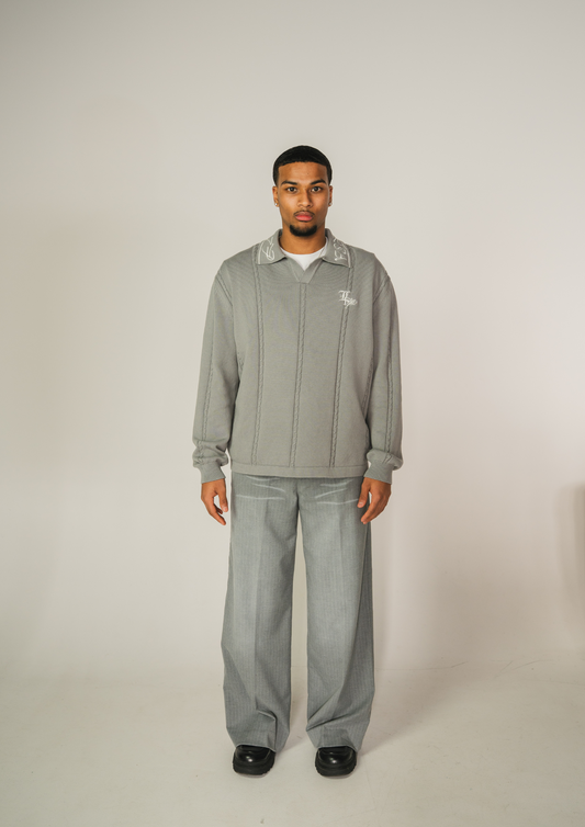 LA FAMILIA - KNIT POLO GREY