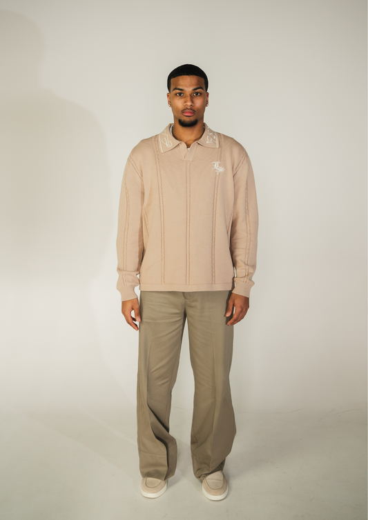LA FAMILIA- KNIT POLO BEIGE
